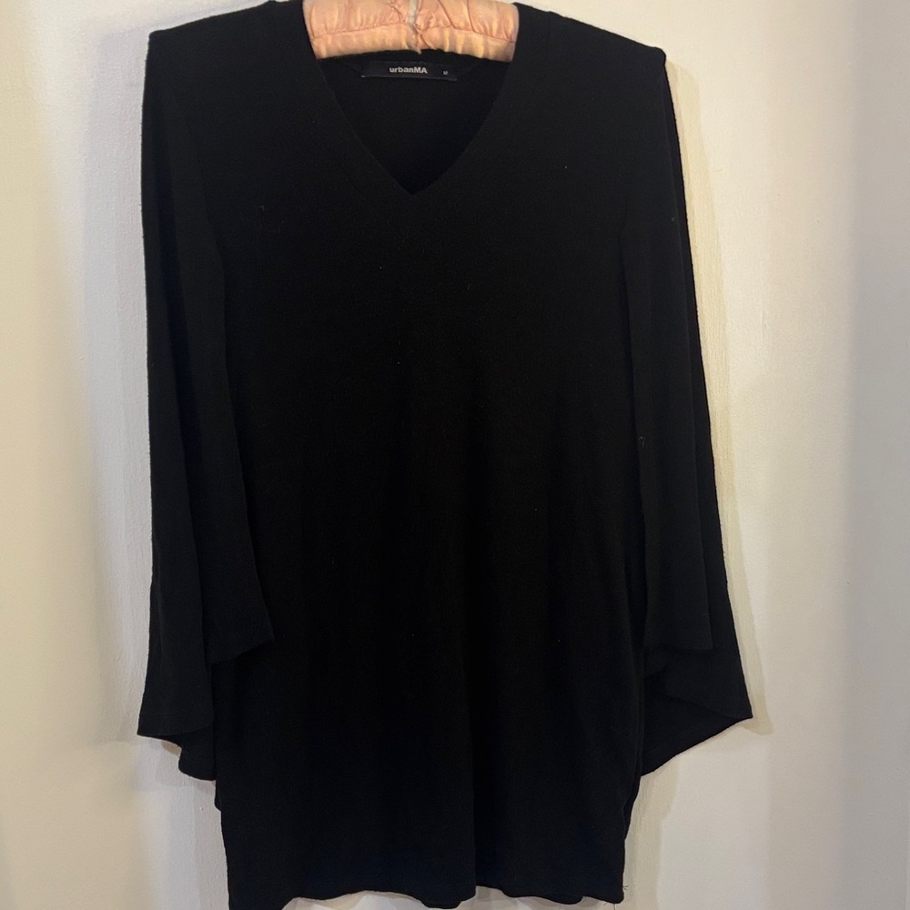 Black V-Neck Maternity Sweater